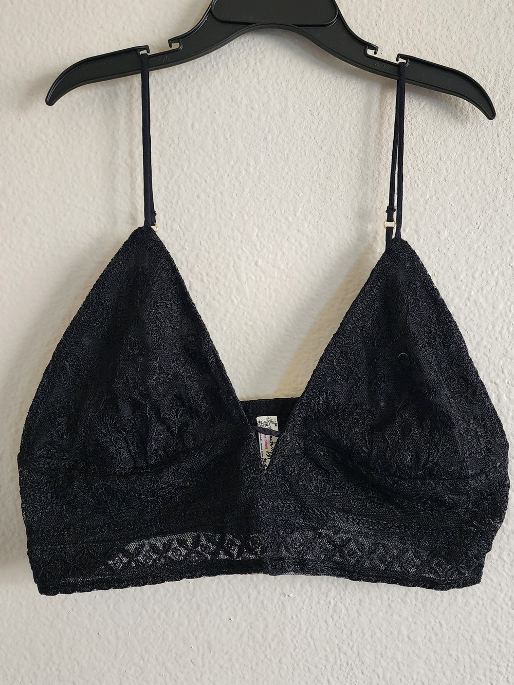 Free People Black Lace Triangle Bralette